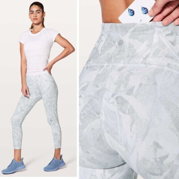 Lululemon Train Times 7/8 Pant 25" Womens Size 6 Jasmine White Multi - Picture 1 of 7